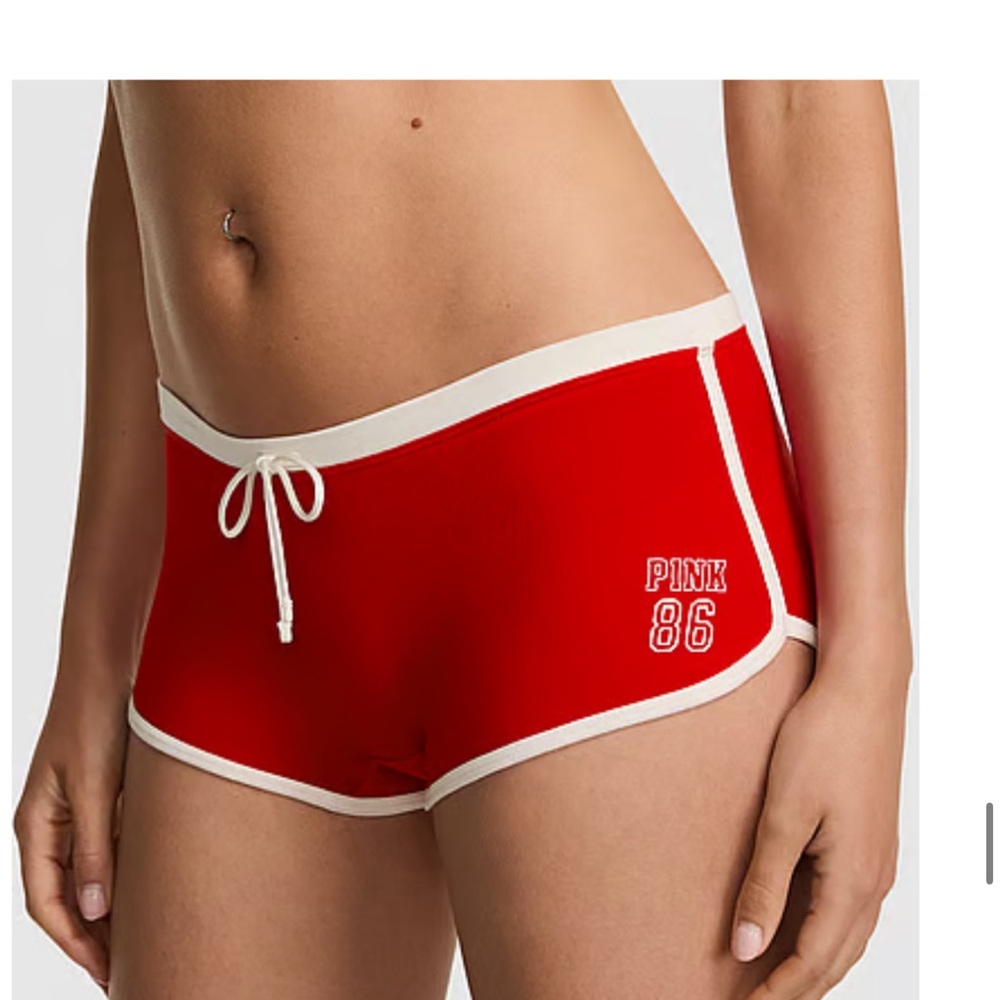 ❤️Pink vs boyshort Red and White with Pink 86 Logo